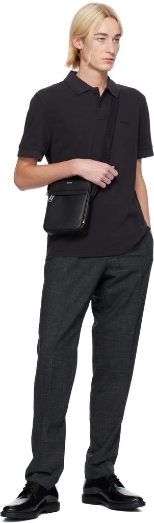Hugo Boss Black Zip Large Leather Messenger Bag 4