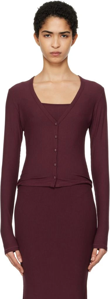 SKIMS Burgundy Soft Lounge Cardigan 1
