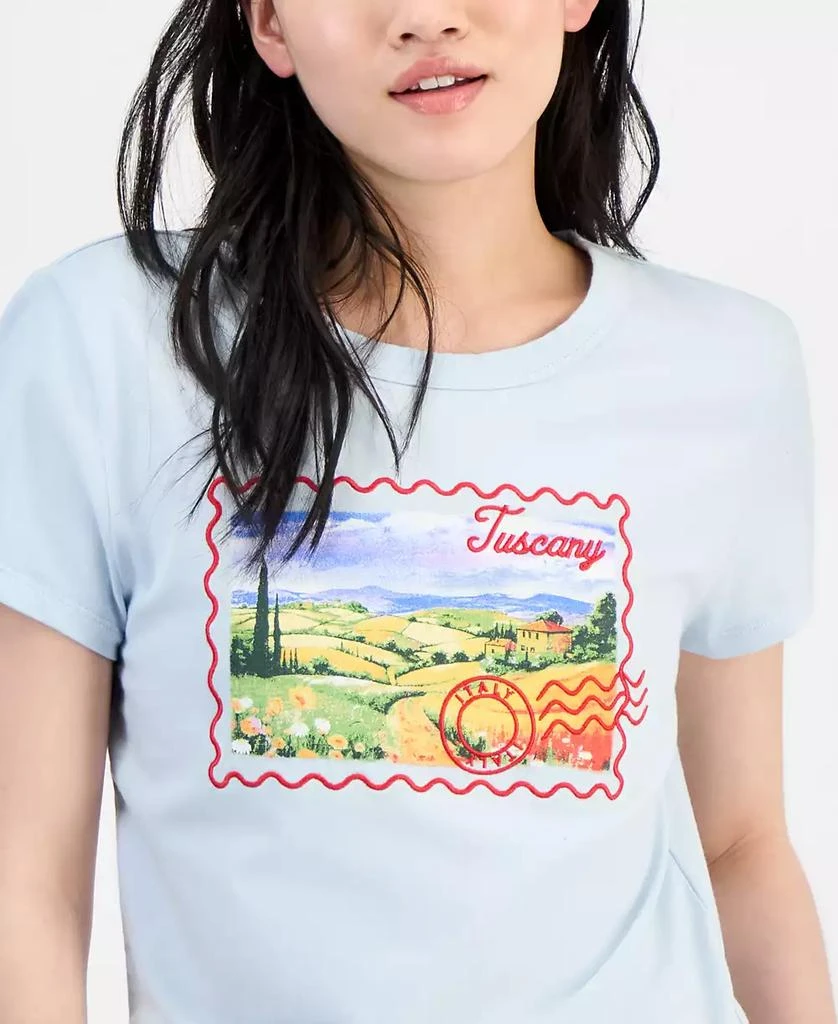 Rebellious One Juniors' Tuscany Postal Graphic T-Shirt 3