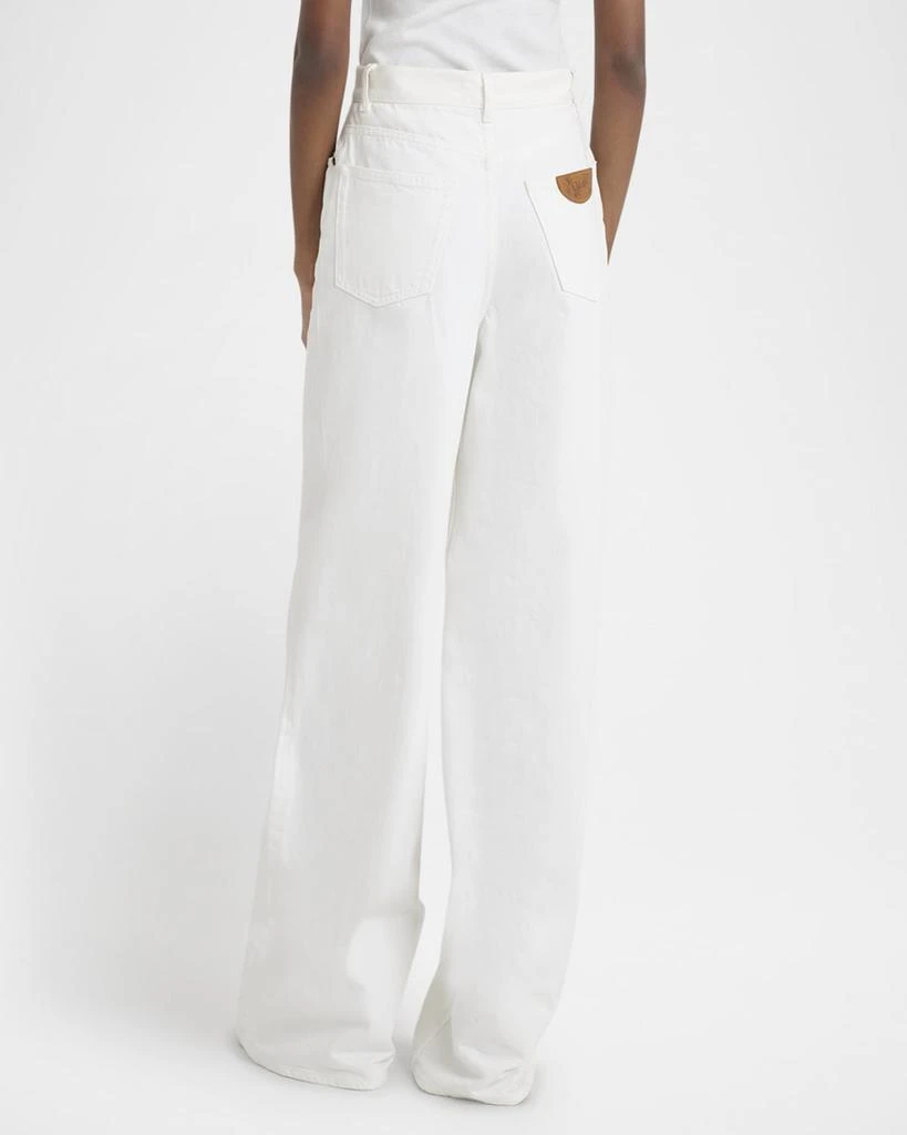 Chloé High-Rise White Denim Wide-Leg Palazzo Pants 3