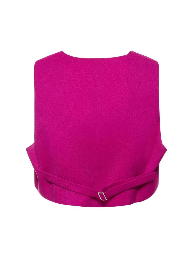 THE ANDAMANE Nadine Cropped Crepe Satin Vest 4