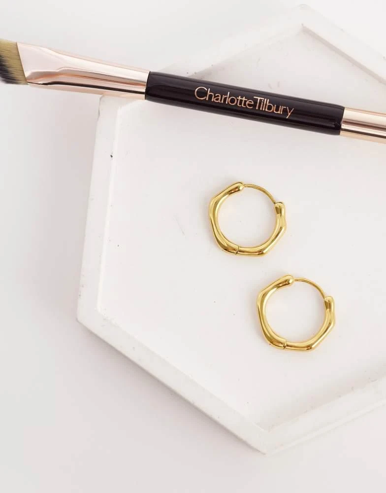 Abbott Lyon Abbott Lyon molten hoop earrings in 18k plated stainless steel in gold 2