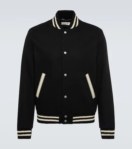 Yves Saint Laurent Teddy wool-blend varsity jacket 1