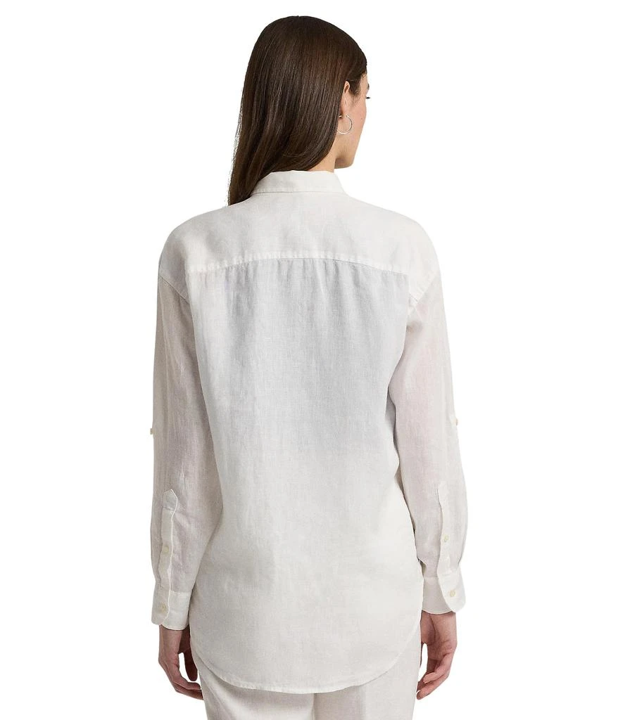 Ralph Lauren Petite Oversize Floral Eyelet-Logo Linen Shirt 2