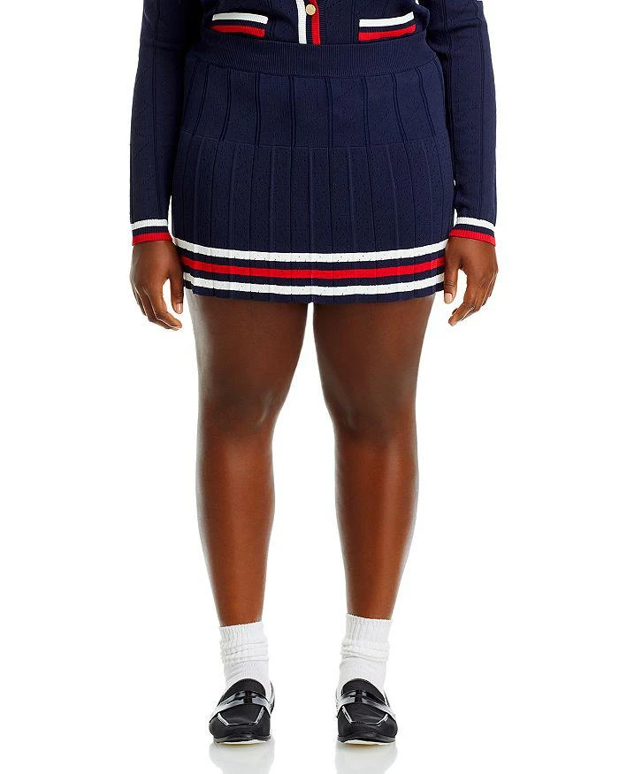 AQUA Contrast Trim Pleated Skirt Exclusive Dresses Skirts