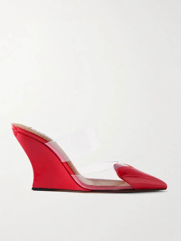 Alaïa Le Cœur Patent-leather And Pvc Wedge Mules  - IT36