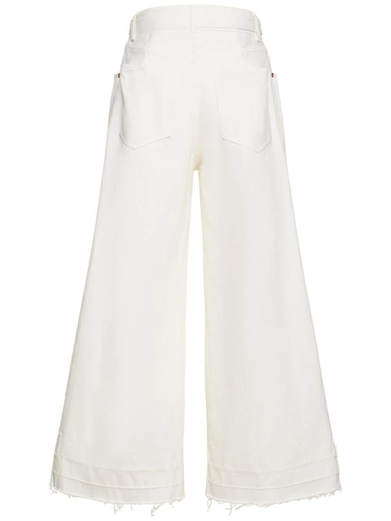 SACAI High Rise Belted Denim Wide Jeans 6