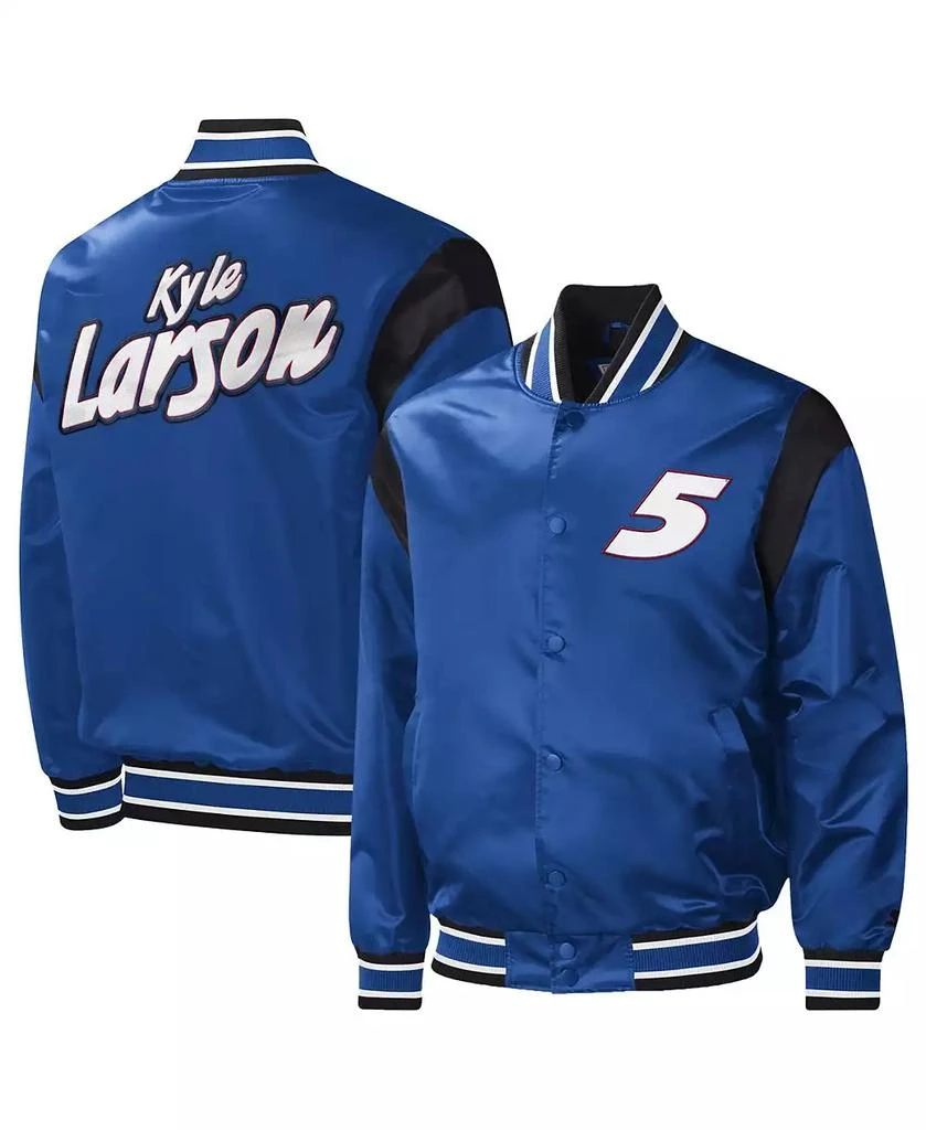 Starter Men's Royal Kyle Larson Force Play Full-Snap Varsity Jacket 1