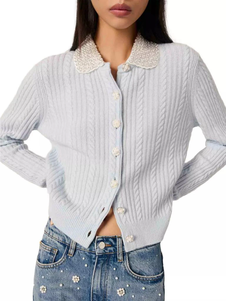 Maje Cardigan with Jewellery Collar 6