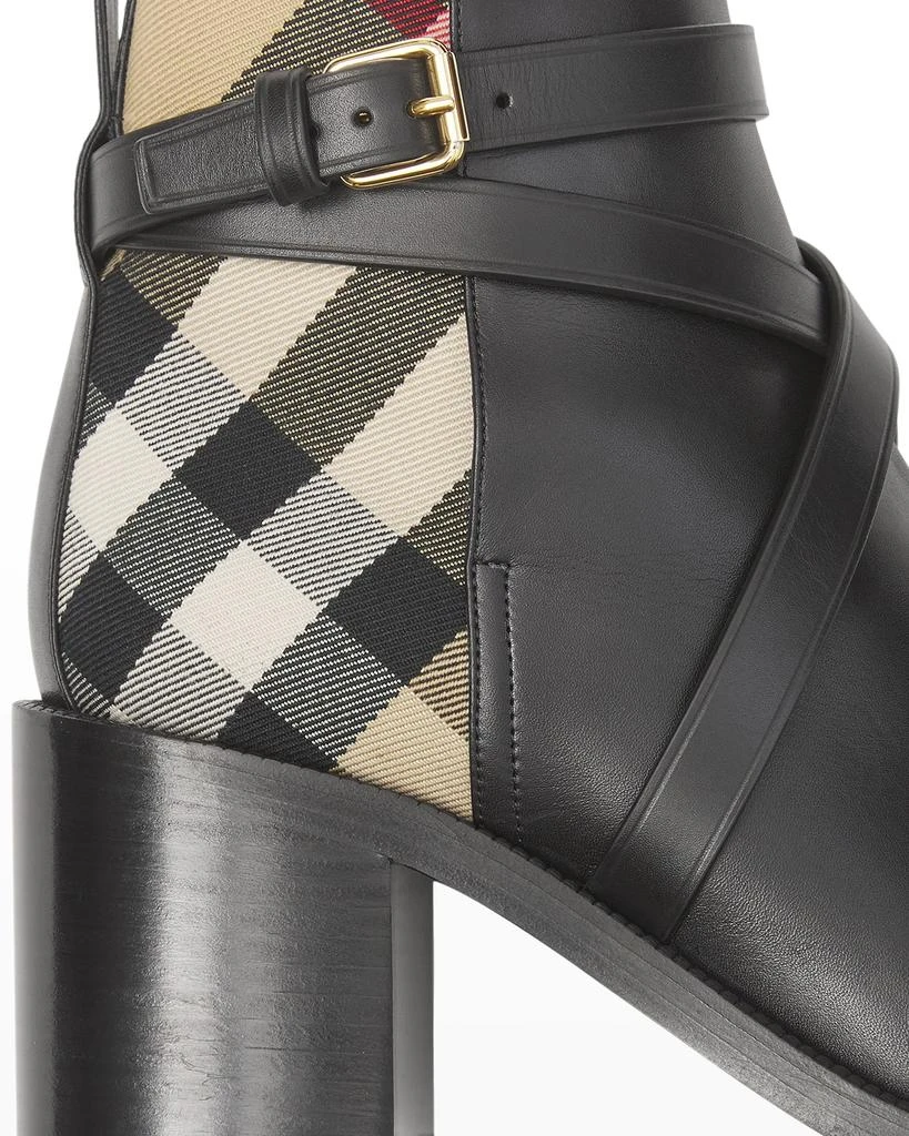 Burberry Pryle Equestrian Horse Check Ankle Booties 6