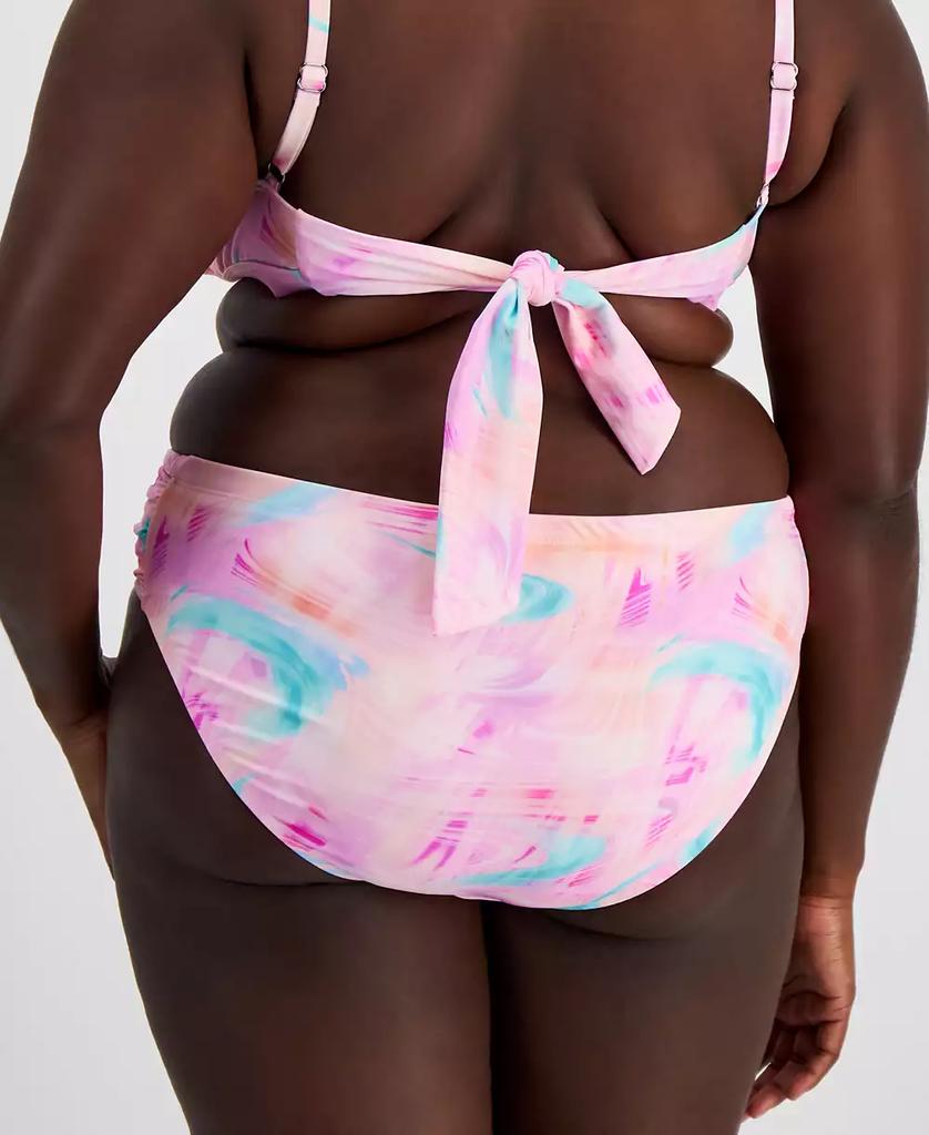 California Waves Salt + Cove Trendy Plus Size Tie-Dye Side-Tab Bikini Bottoms, Created for Macy's