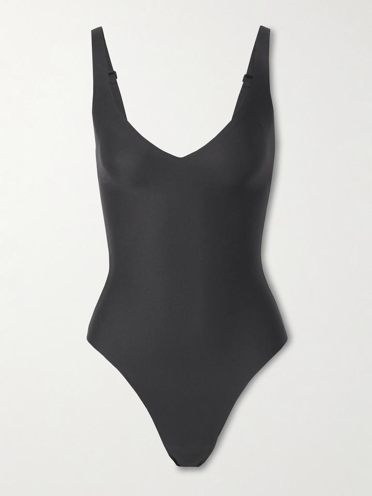 SKIMS Skims Body Unlined 深 V 领丁字裤式连体衣 （颜色：onyx）
