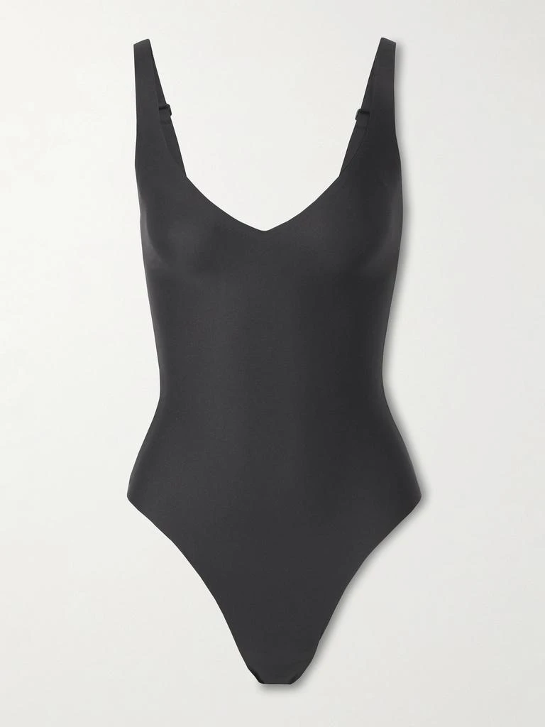 SKIMS Skims Body Unlined 深 V 领丁字裤式连体衣 （颜色：onyx） 1