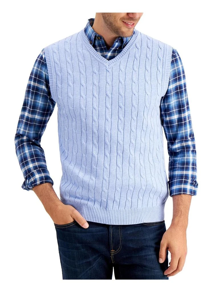 Tasso Elba Mens Cable Knit V-Neck Sweater Vest 6