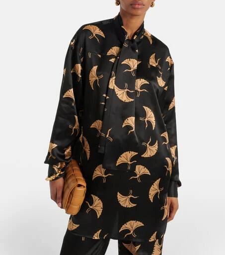 Dries Van Noten Printed silk satin top 6