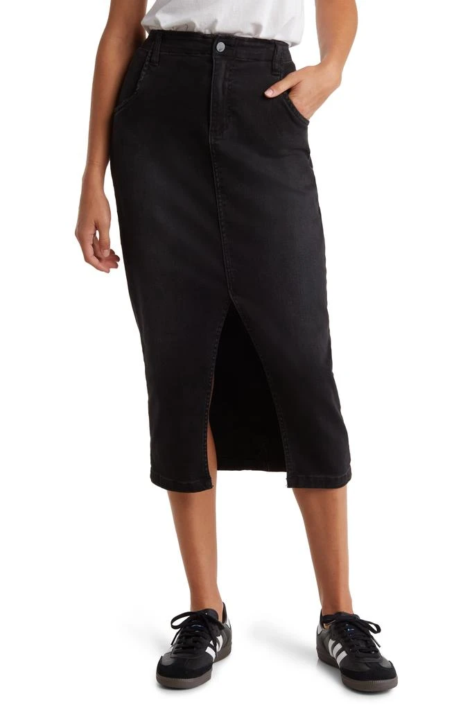 Wash Lab Denim Daily Slit Denim Midi Skirt 1