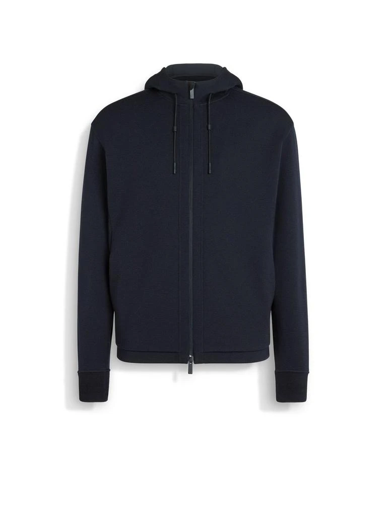 Zegna Zegna Zip-Up Drawstring Hoodie 1