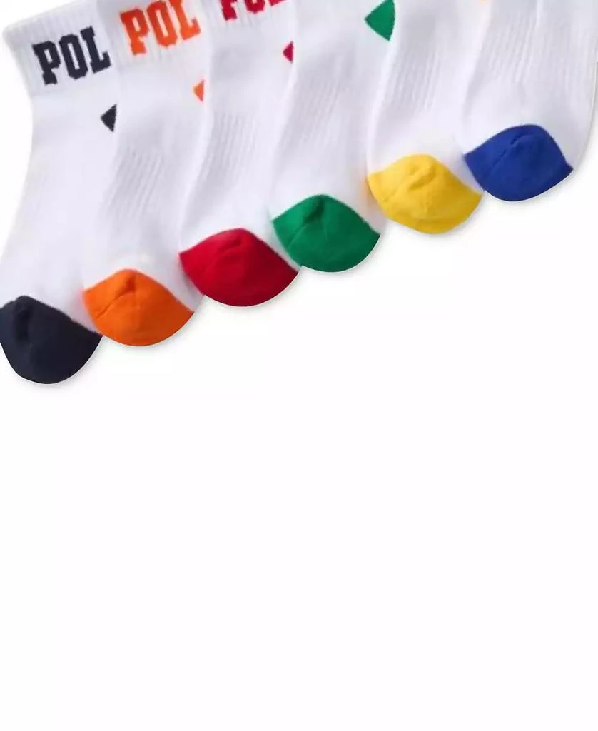 Ralph Lauren Little & Big Boys Polo Solid Quarter Crew Socks, 6-Pack 3
