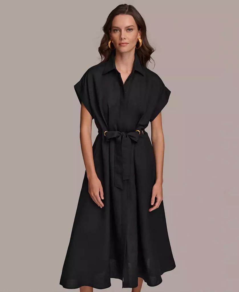Donna Karan Women's Grommet-Trim Belted Dress