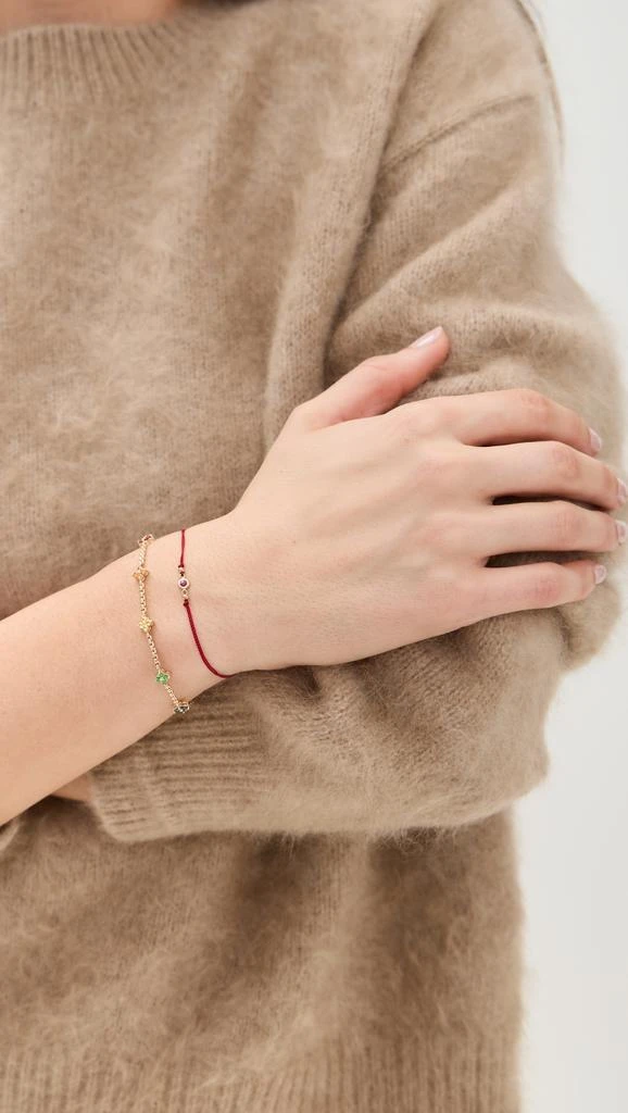 Zoe Chicco 14k Gold Floating Ruby On Red Cord Bracelet 2