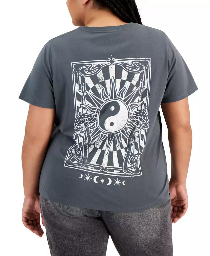 Rebellious One Trendy Plus Size Yinyang Short Sleeve T-Shirt
