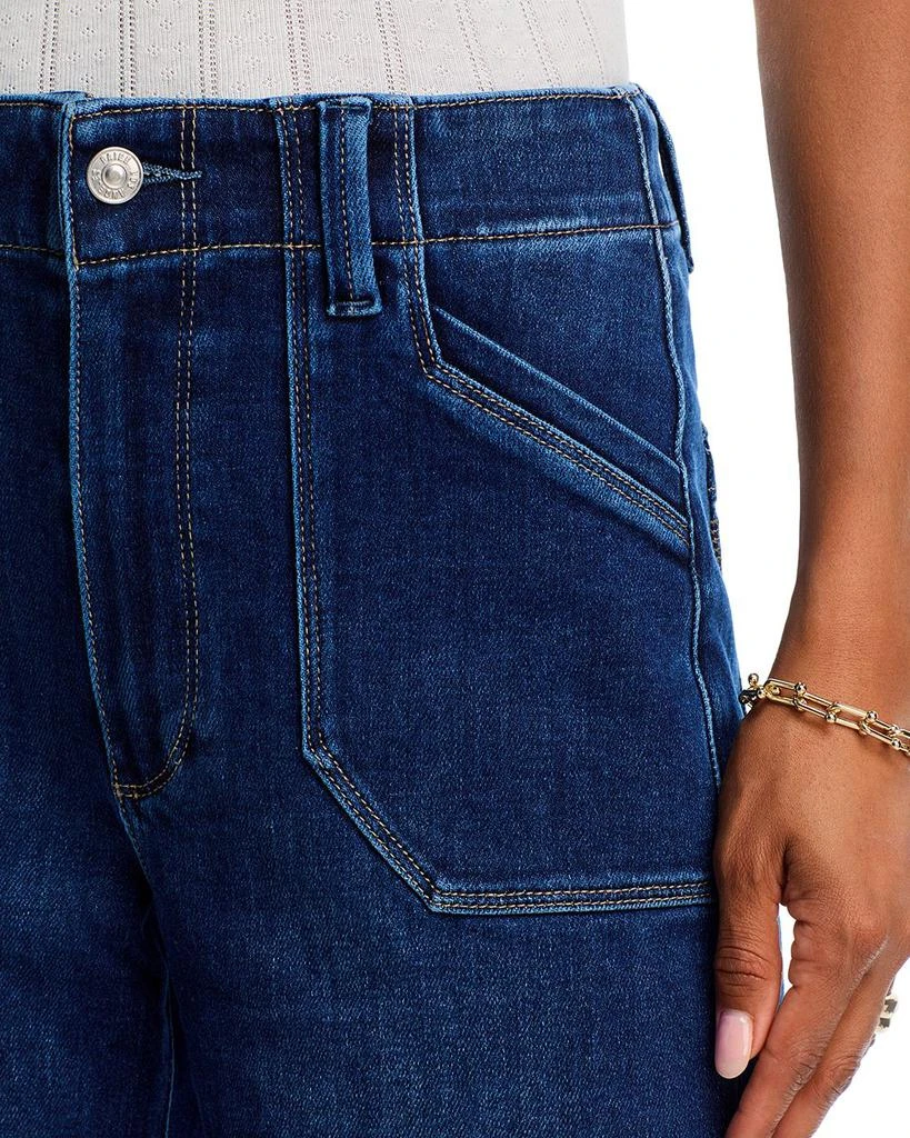 Paige Anessa High Rise Raw Hem Wide Leg Jeans in Live Forever 5