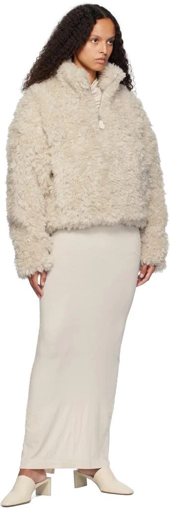 Entire Studios Off-White Fluffy Quarter Zip Faux-Fur Sweatshirt 4
