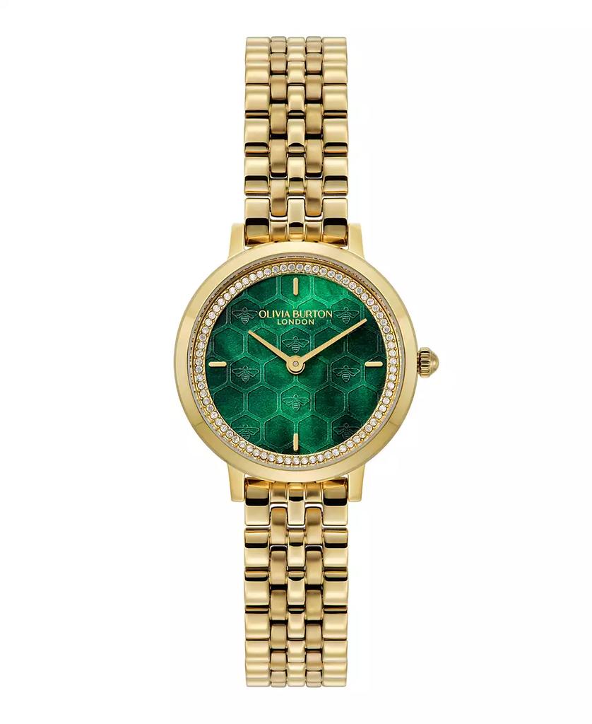 Olivia Burton Women's Honeycomb Ultra Slim Gold Tone Bracelet Watch, 28mm