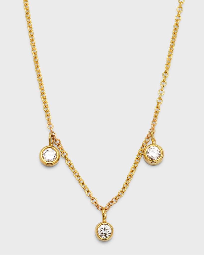 Jennifer Meyer Mini 3-Bezel Dangle Necklace