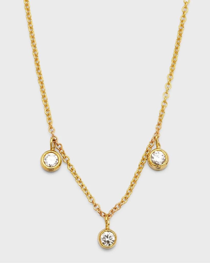 Jennifer Meyer Mini 3-Bezel Dangle Necklace 1