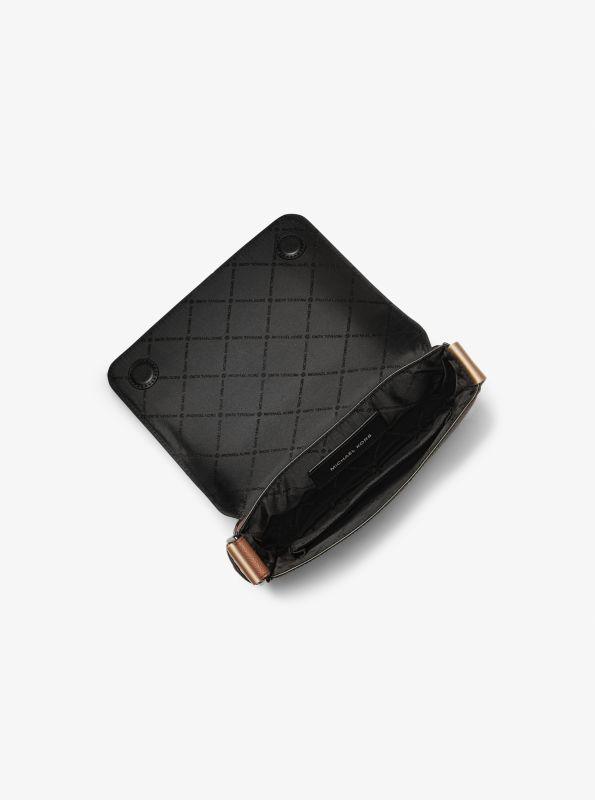 Love Bag quilted crossbody bag with chevron motif and logo