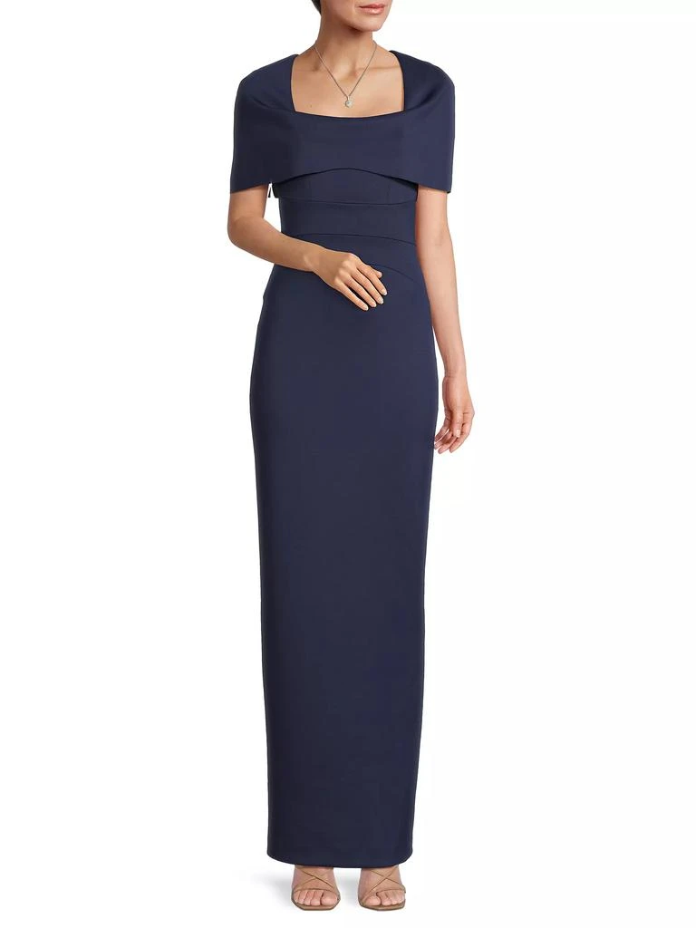 Black Halo Eve Bernice Cape-Sleeve Gown 2
