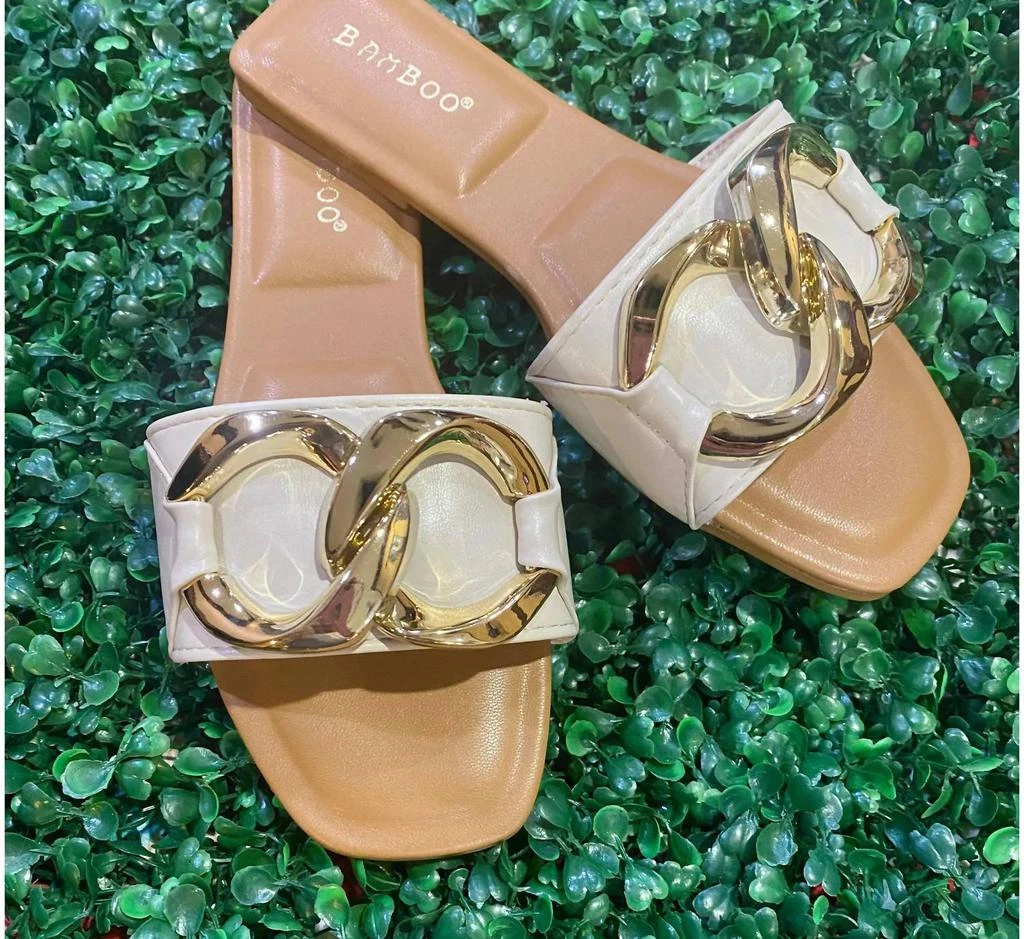 Bamboo Bamboo - Women
s Chain Link Slide Sandals 2