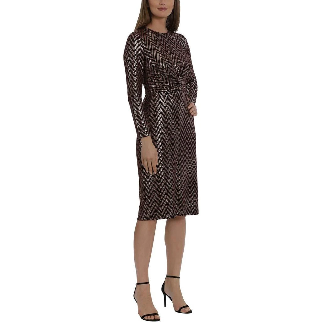 Maggy London Womens Metallic Sequined Mini Dress 1