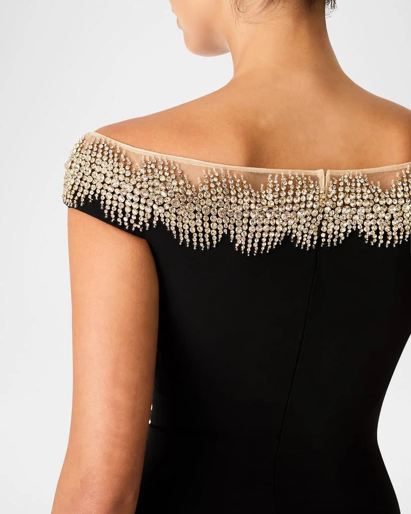 Jenny Packham Azalea Crystal Off-The-Shoulder Gown 5