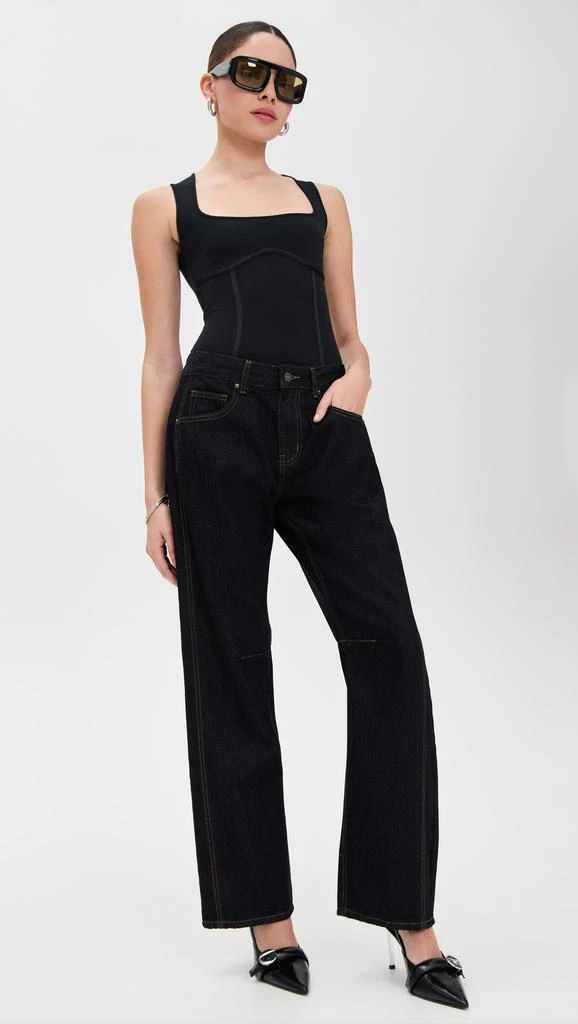 Fleur du Mal Cotton Scoop Neck Thong Bodysuit 4