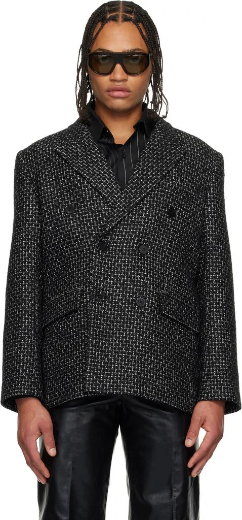 Ernest W. Baker Black Double-Breasted Blazer 1