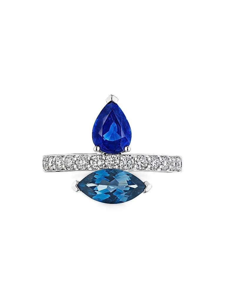 HUEB Amazonia 18K White Gold, 0.41 TCW Diamond & Multi-Gemstone Ring 1