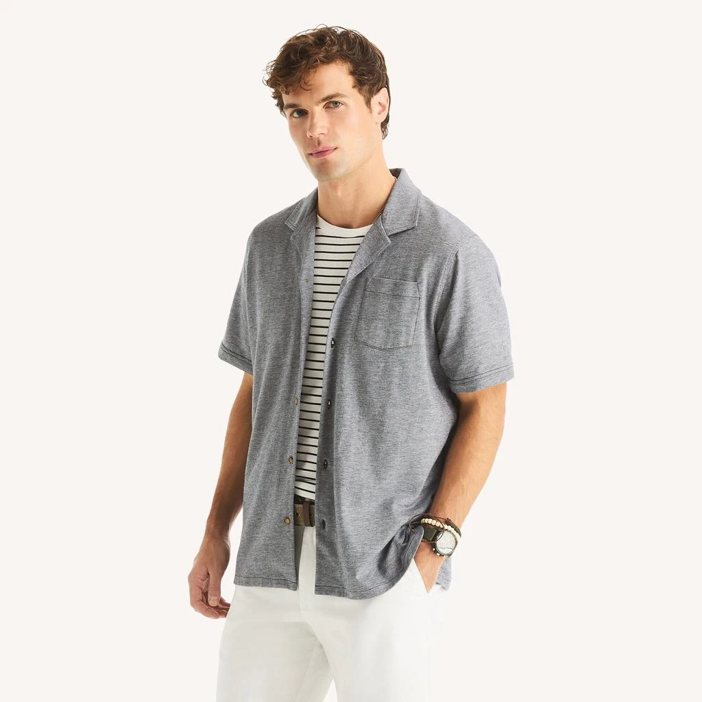 Nautica Mens Classic Fit Button-Front Polo