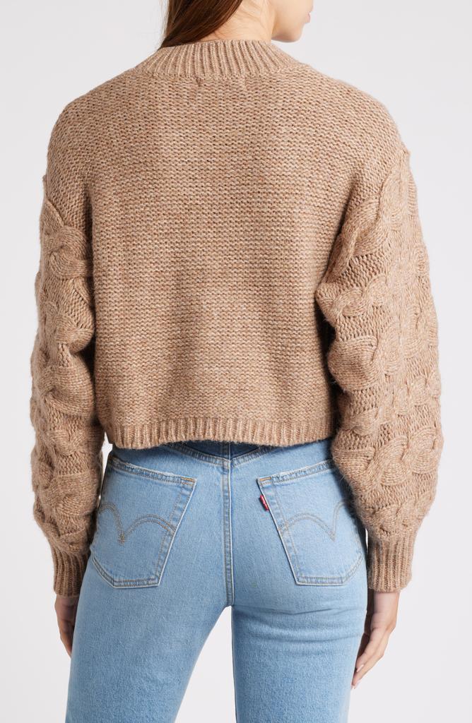 ALL IN FAVOR Cable Knit Crop Sweater