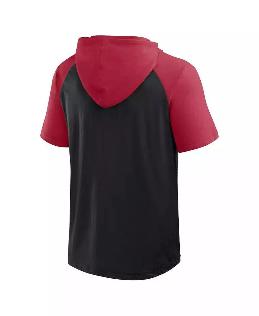 Fanatics Men's Black Arizona Diamondbacks Prime Raglan Short Sleeve Hoodie T-Shirt 3