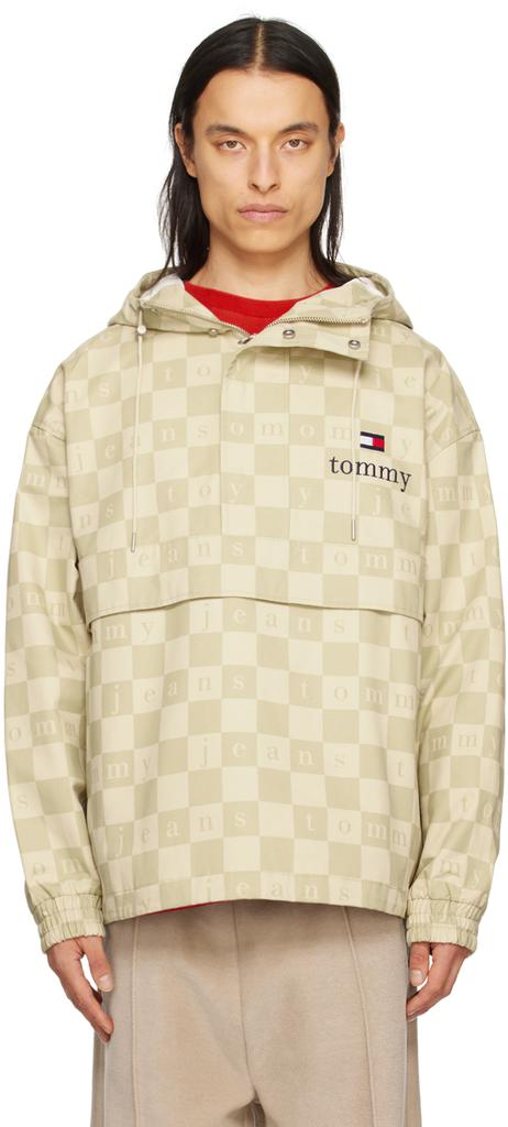 Tommy Jeans Beige Checkerboard Chicago Jacket