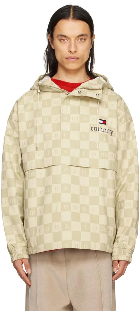 Tommy Jeans Beige Checkerboard Chicago Jacket 1