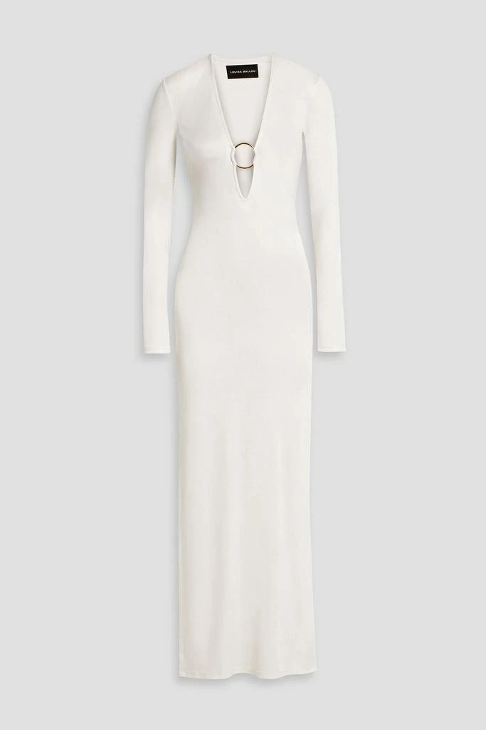 LOUISA BALLOU Ring-embellished stretch-jersey maxi dress 1