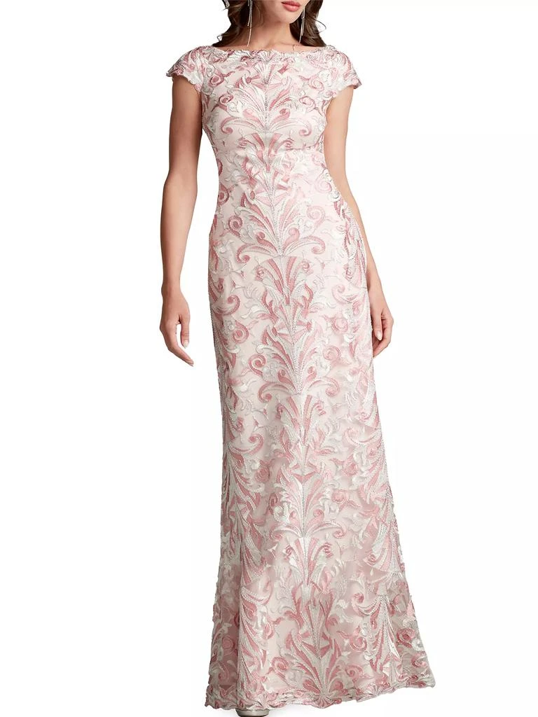 Tadashi Shoji Corded Lace A-Line Gown 3