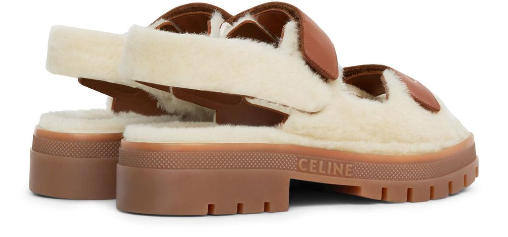 CELINE セリーヌ サンダル ベージュx茶(豹柄) 4601823O0093 CELINE サンダル EU39(25.5cm位) ベージュx茶(豹柄) 【古着】