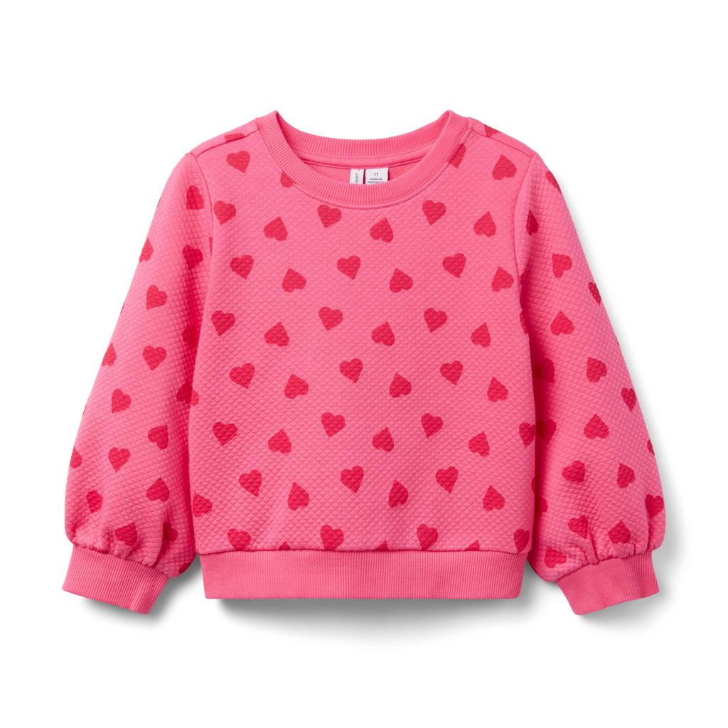 Janie and Jack Heart Embossed Pullover (Toddler/Little Kid/Big Kid)