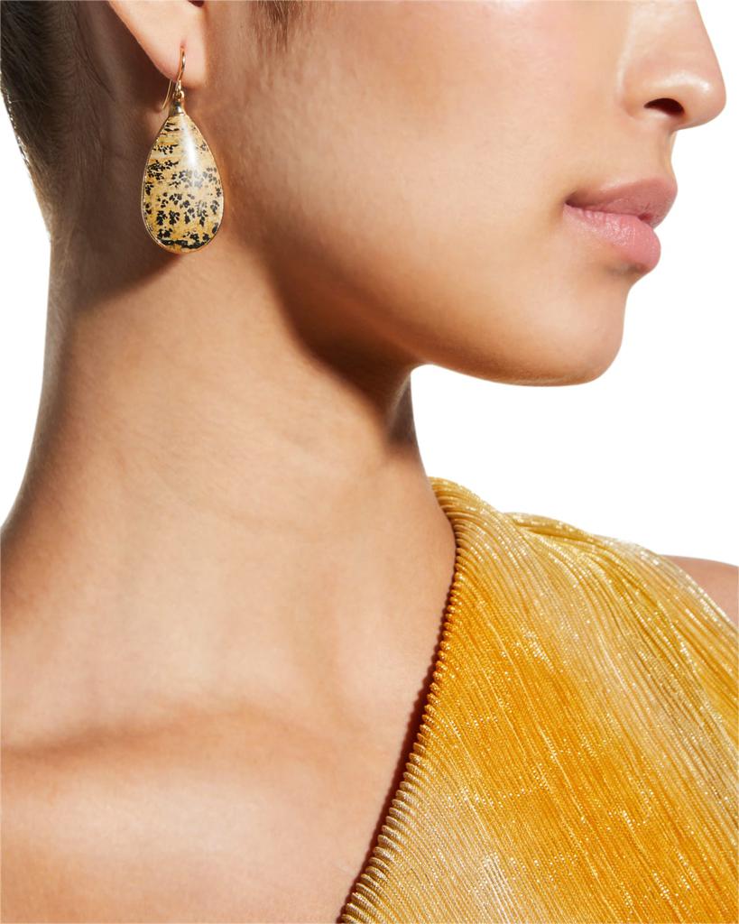 Devon Leigh 24k Gold Foil Landscape Stone Dangle Earrings