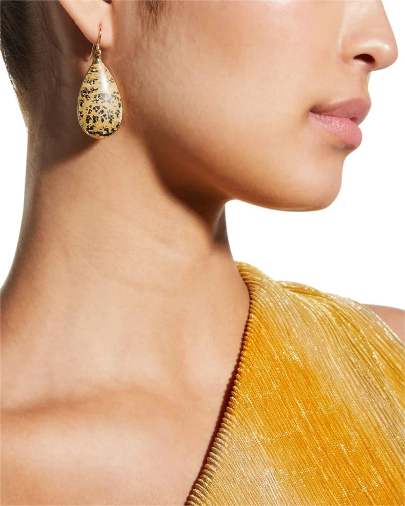 Devon Leigh 24k Gold Foil Landscape Stone Dangle Earrings 2