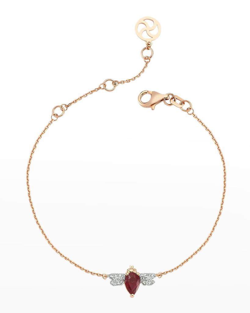 Bee Goddess Ruby and Diamond Bee Bracelet